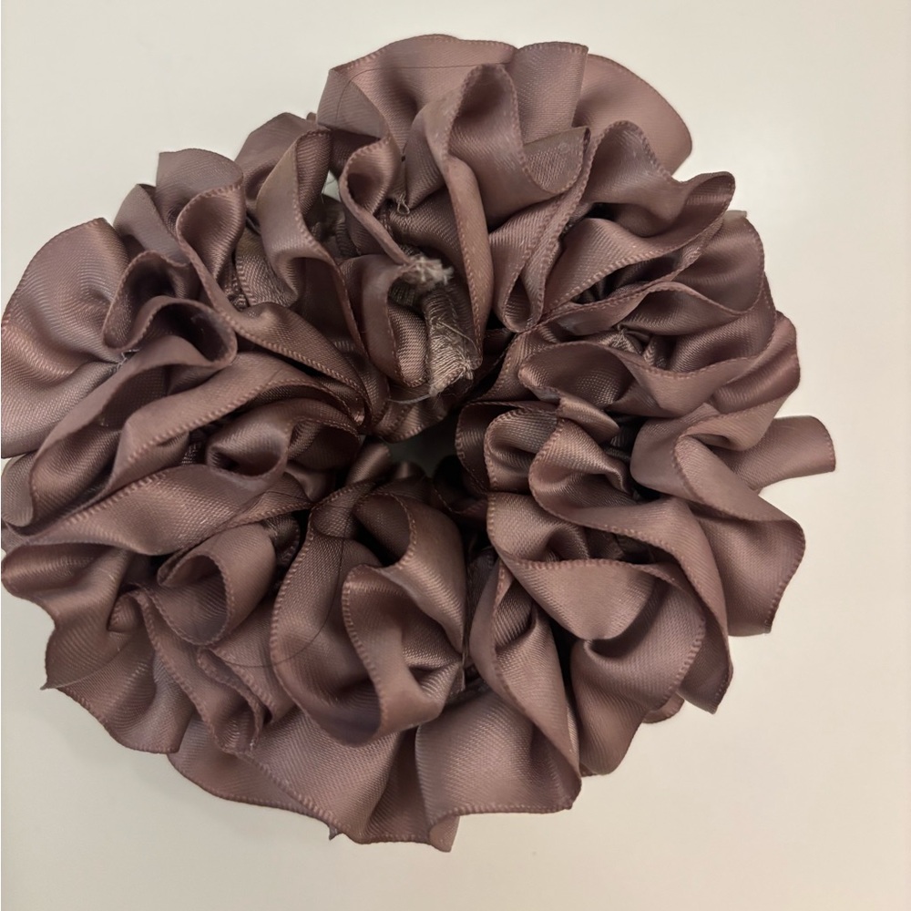 Maryam Nassir Zadeh Carnation Silk Scrunchie in Taupe